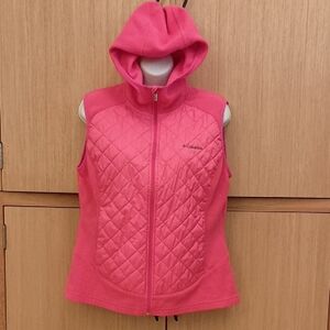 Columbia SZ L Pink/Coral Hoodie Vest